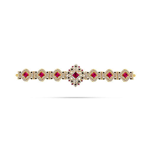 Hip Belt - 2 x 10 Inches | Waist Belt/ Varalakshmi Decor/ Multicolour Stone Belt For Deity Decor - Waist & Leg Accessories