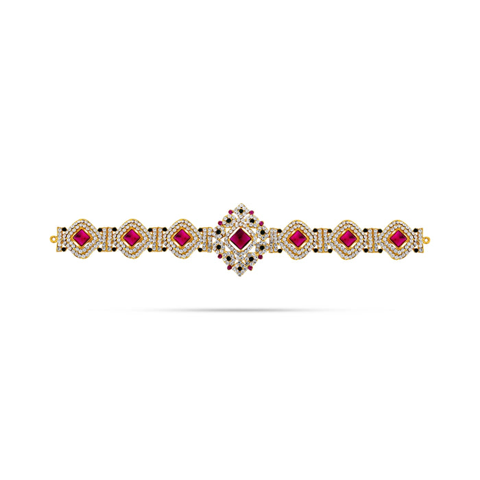 Hip Belt - 2 x 10 Inches | Waist Belt/ Varalakshmi Decor/ Multicolour Stone Belt For Deity Decor - Waist & Leg Accessories