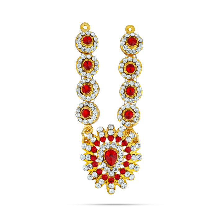 Stone Necklace - 3.5 Inches | Stone Jewellery/ Artificial Jewelry For Deity Decor - Neck & Body Accessories