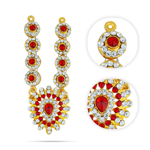 Stone Necklace - 3.5 Inches | Stone Jewellery/ Artificial Jewelry For Deity Decor - Neck & Body Accessories