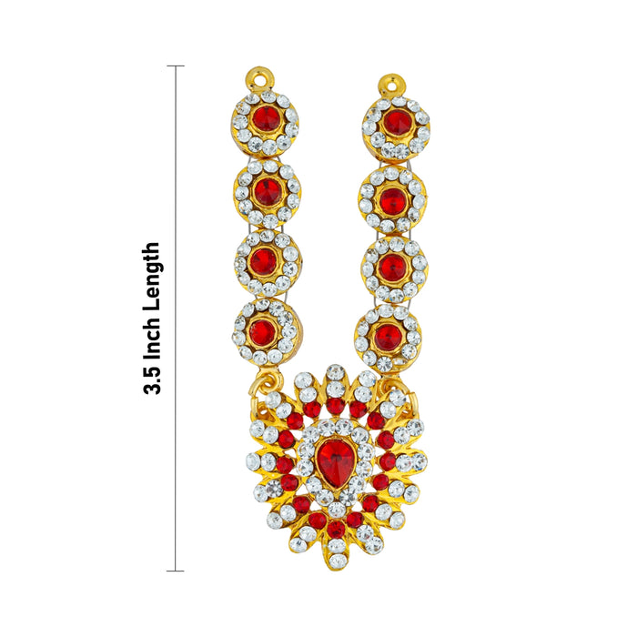 Stone Necklace - 3.5 Inches | Stone Jewellery/ Artificial Jewelry For Deity Decor - Neck & Body Accessories