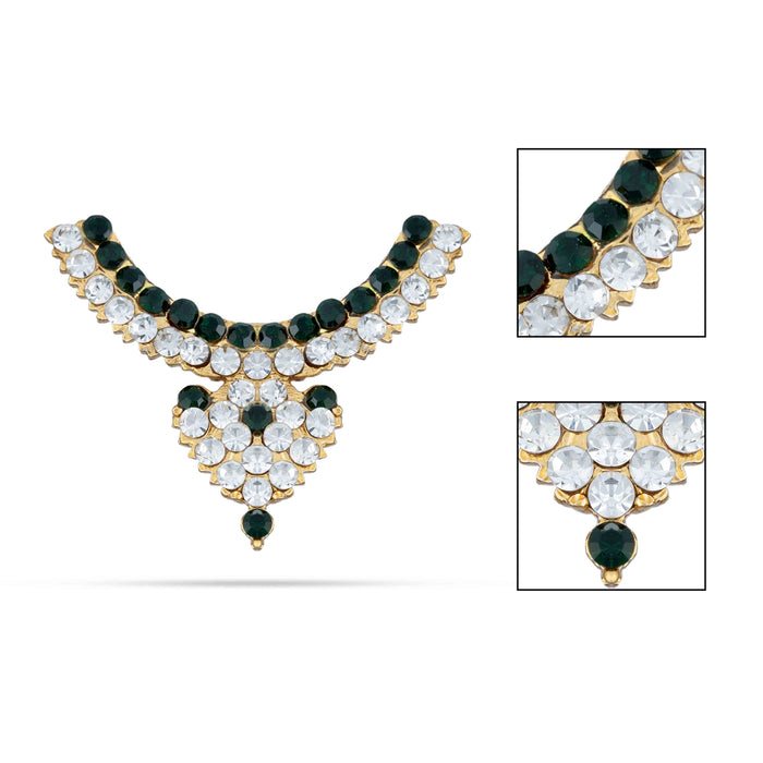 Stone Necklace - 1 x 1.25 Inches | Artificial Jewelry/ Multicolour Stone Jewellery For Deity Decor