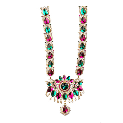 Stone Haram - 17 x 6 Inches | Haram/ Multicolour Stone Jewelry/ Stone Jewellery for Deity - Neck & Body Accessories