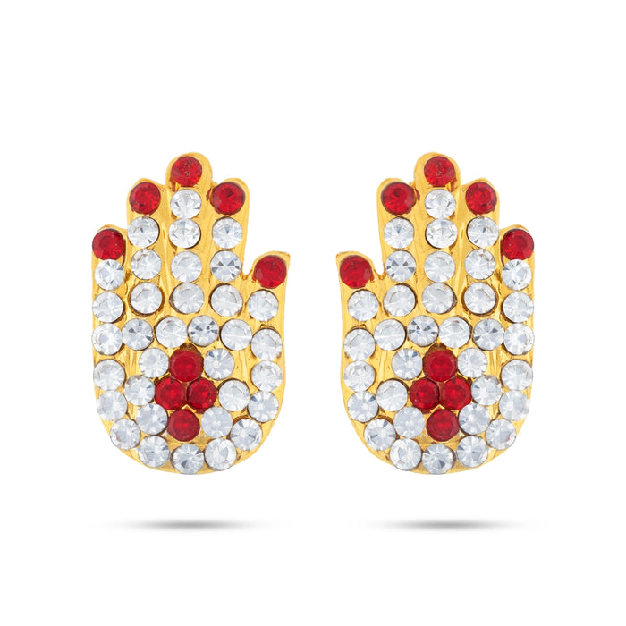 Stone Hastham Pair - 1 x 0.5 Inches | Stone Hand/ Multicolour Stone Jewellery for Deity