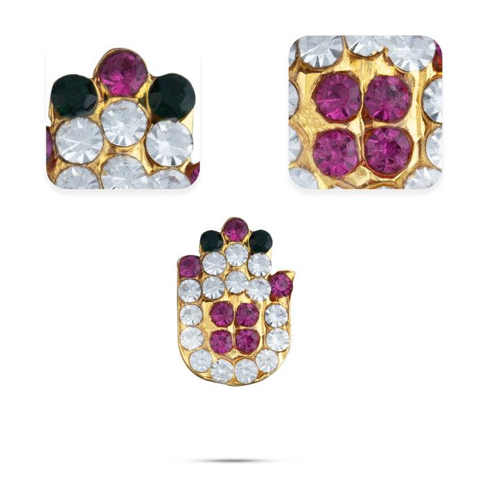 Stone Hastham - 0.75 x 0.5 Inches | Multi Colour Stone Hastham / Stone Hands for Deity Decor