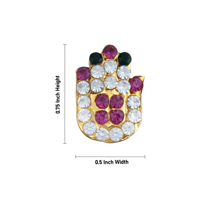 Stone Hastham - 0.75 x 0.5 Inches | Multi Colour Stone Hastham / Stone Hands for Deity Decor
