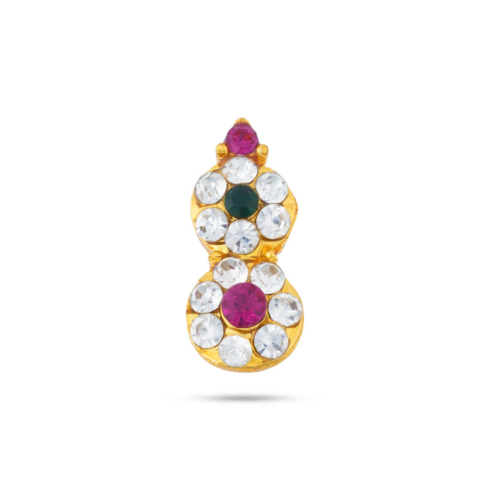 Karnapathakkam Set - 0.75 x 0.25 Inches | Stone Earings/ Multicolour Stone Ear Set for Deity