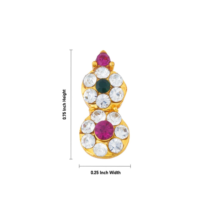 Karnapathakkam Set - 0.75 x 0.25 Inches | Stone Earings/ Multicolour Stone Ear Set for Deity
