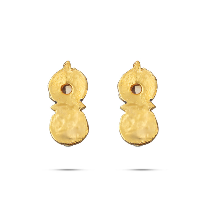 Stone Karnapathakkam - 0.5 x 0.5 Inches | Multicolour Stone Earring / Stud / Earring for Deity