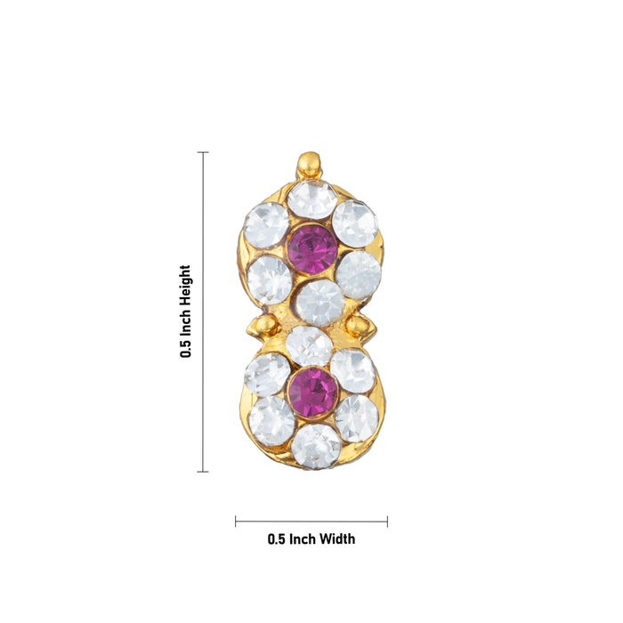 Stone Karnapathakkam - 0.5 x 0.5 Inches | Multicolour Stone Earring / Stud / Earring for Deity