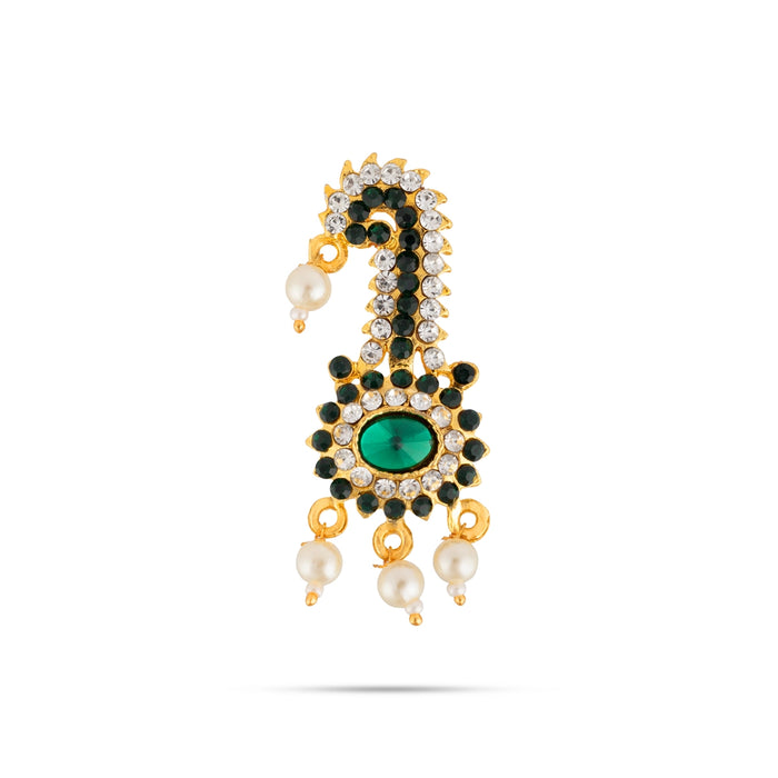 Stone Crown - 2 x 1 Inches | Thura Kireedam/ Multicolour Stone Mukut/ Kiridam for Deity