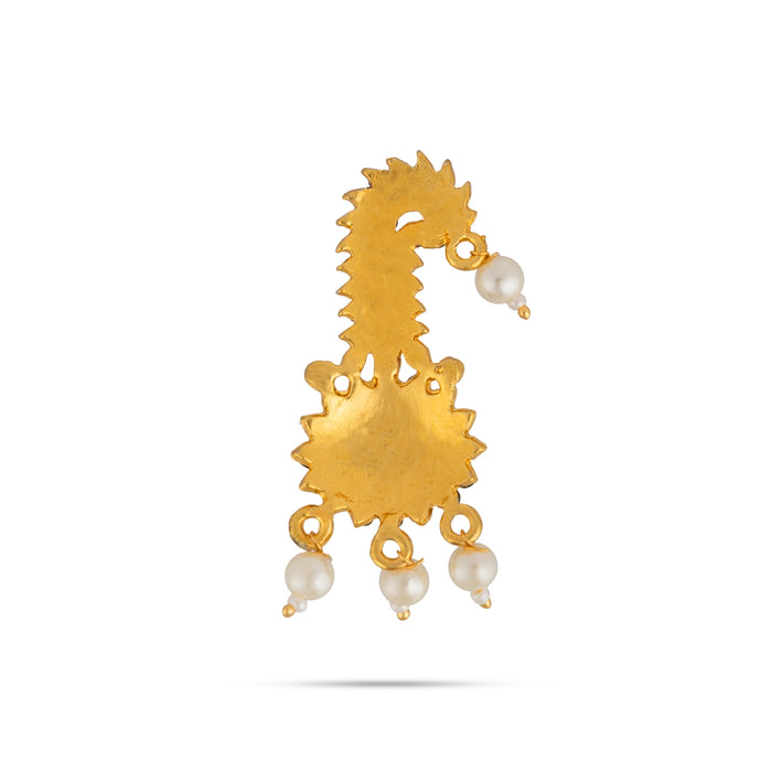 Stone Crown - 2 x 1 Inches | Thura Kireedam/ Multicolour Stone Mukut/ Kiridam for Deity