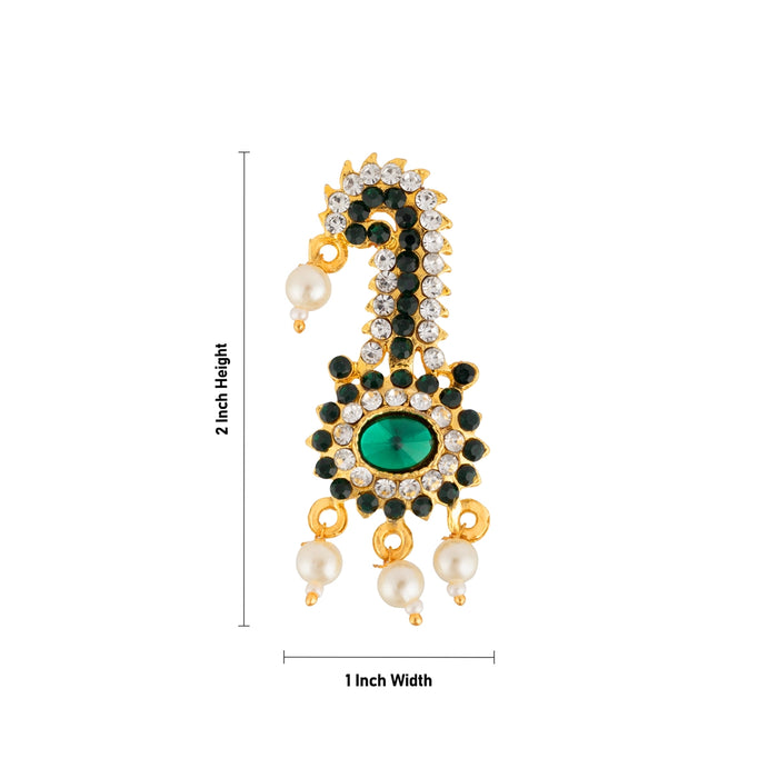 Stone Crown - 2 x 1 Inches | Thura Kireedam/ Multicolour Stone Mukut/ Kiridam for Deity