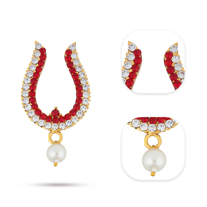 Stone Nathu Bullaku - 2 x 1.5 Inches | Nose Pin / Nose Ring / Nose Studs / Mukkera For Deity Decor