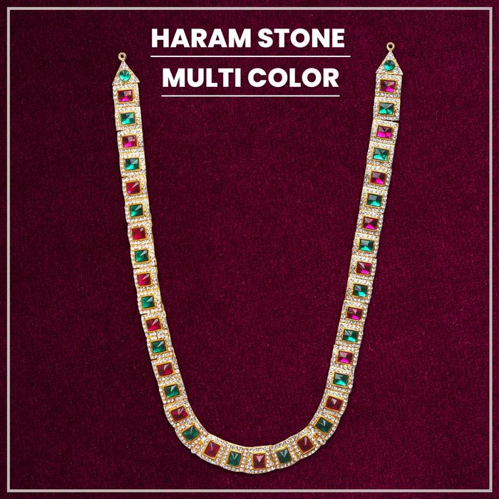 Stone Haram - 13 x 6 Inches | Haram/ Multicolour Stone Jewelry/ Stone Jewellery for Deity - Neck & Body Accessories