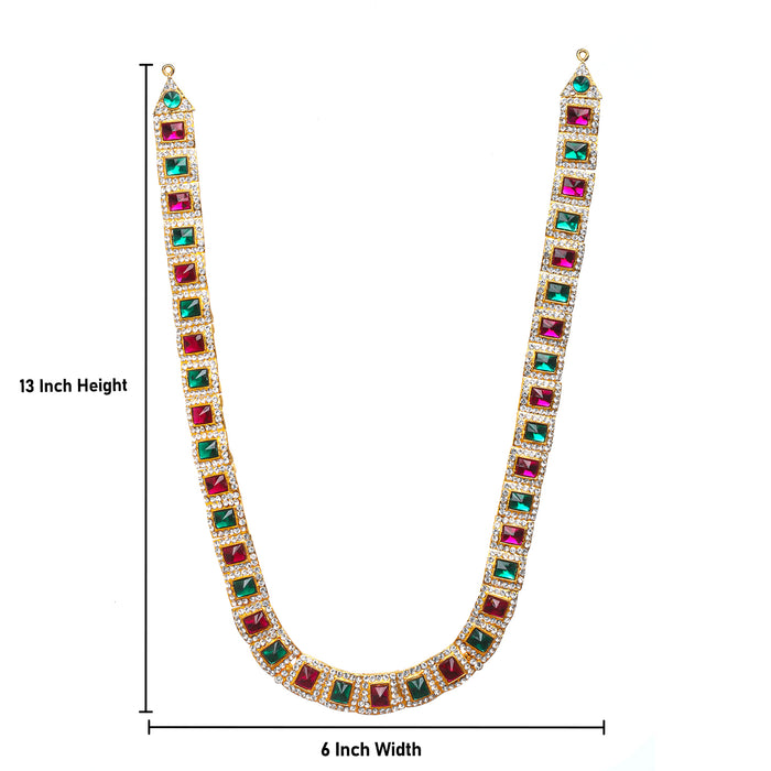 Stone Haram - 13 x 6 Inches | Haram/ Multicolour Stone Jewelry/ Stone Jewellery for Deity