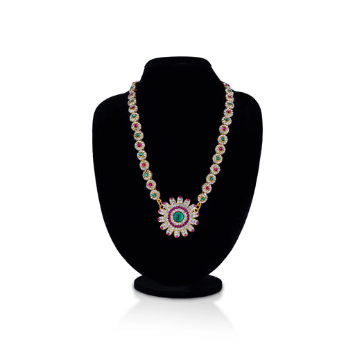 Stone Haram - 9 Inches | Multicolour Stone Jewellery/ Artificial Jewelry For Deity Decor - Neck & Body Accessories