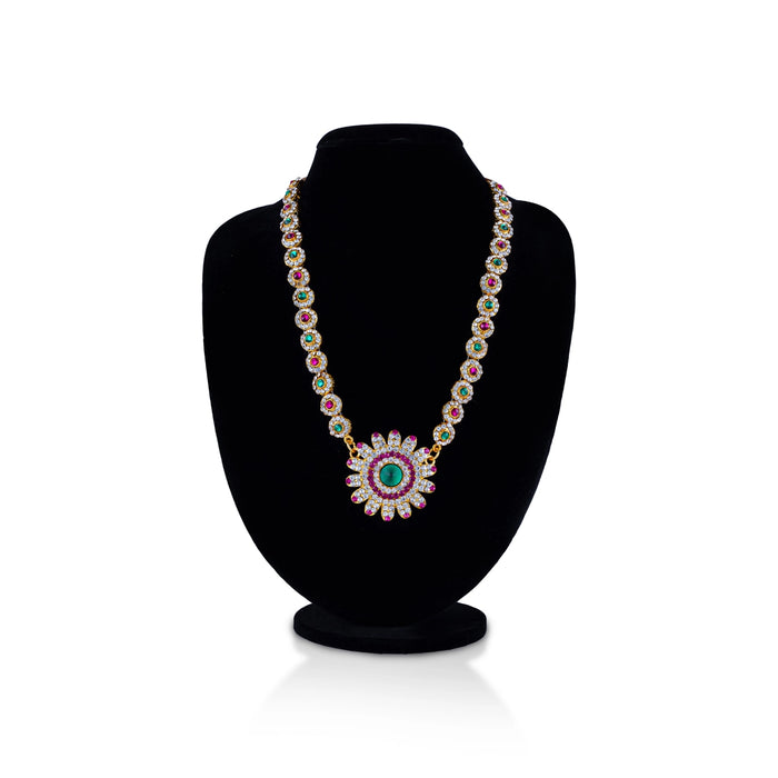 Stone Haram - 9 Inches | Multicolour Stone Jewellery/ Artificial Jewelry For Deity Decor - Neck & Body Accessories