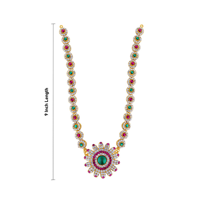 Stone Haram - 9 Inches | Multicolour Stone Jewellery/ Artificial Jewelry For Deity Decor - Neck & Body Accessories