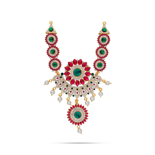 Stone Necklace - 8 Inches | Multicolour Stone Jewellery/ Artificial Jewelry for Deity - Neck & Body Accessories