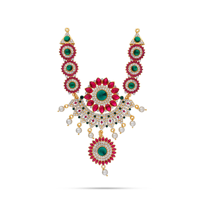 Stone Necklace - 8 Inches | Multicolour Stone Jewellery/ Artificial Jewelry for Deity - Neck & Body Accessories