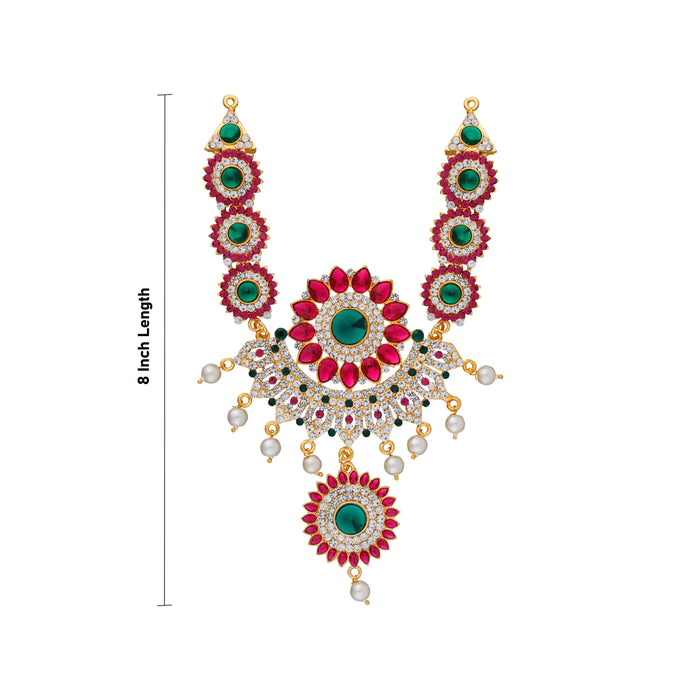 Stone Necklace - 8 Inches | Multicolour Stone Jewellery/ Artificial Jewelry for Deity - Neck & Body Accessories