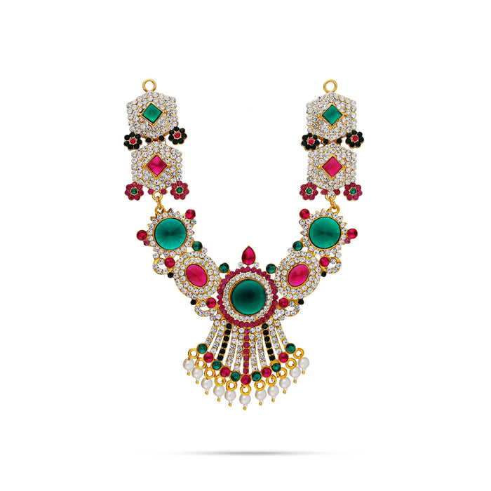 Stone Necklace - 7.5 Inches | Artificial Jewelry/ Multicolour Stone Jewellery for Deity/ Assorted - Neck & Body Accessories