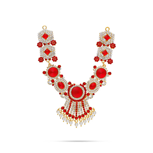 Stone Necklace - 7.5 Inches | Artificial Jewelry/ Multicolour Stone Jewellery for Deity/ Assorted - Neck & Body Accessories