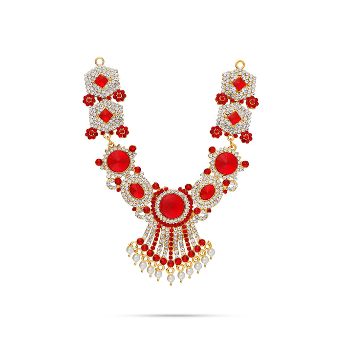 Stone Necklace - 7.5 Inches | Artificial Jewelry/ Multicolour Stone Jewellery for Deity/ Assorted - Neck & Body Accessories