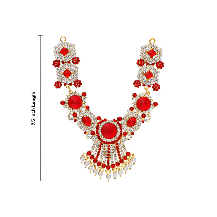 Stone Necklace - 7.5 Inches | Artificial Jewelry/ Multicolour Stone Jewellery for Deity/ Assorted - Neck & Body Accessories
