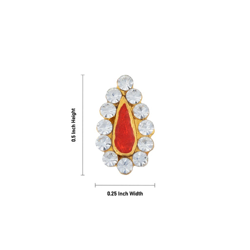 Stone Pottu - 0.5 x 0.25 Inches | Stone Bindi / Stone Tilak for Deity Decor - Head & Face Accessories