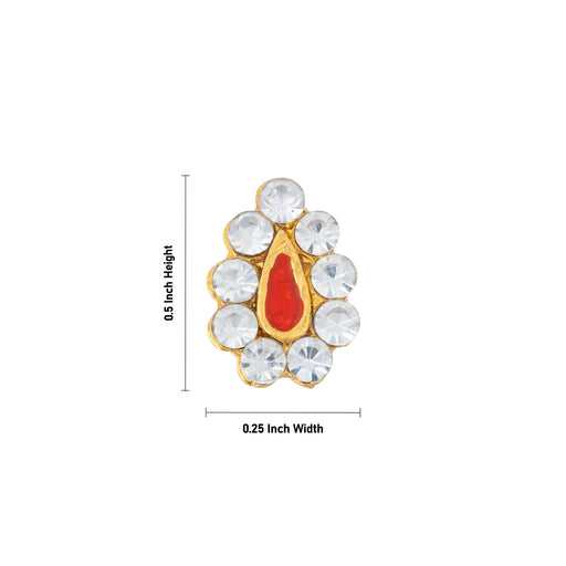 Stone Tilak - 0.5 x 0.25 Inches | Goddess Bindi / Stone Bindi / Tilak Stone for Deity - Head & Face Accessories