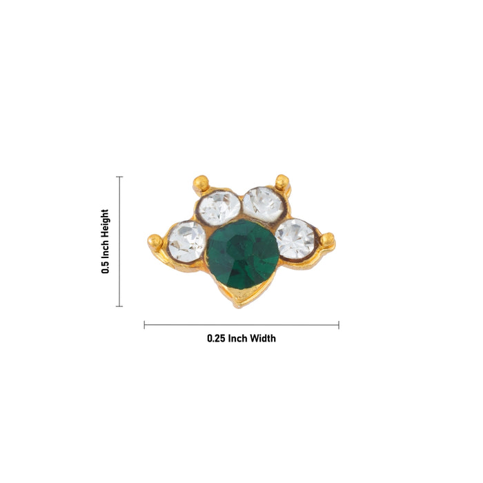 Nathu Bullaku - 0.5 x 0.25 Inches |Stone Nose Ring/ Mukuthi/ Stone Nose Pin for Deity