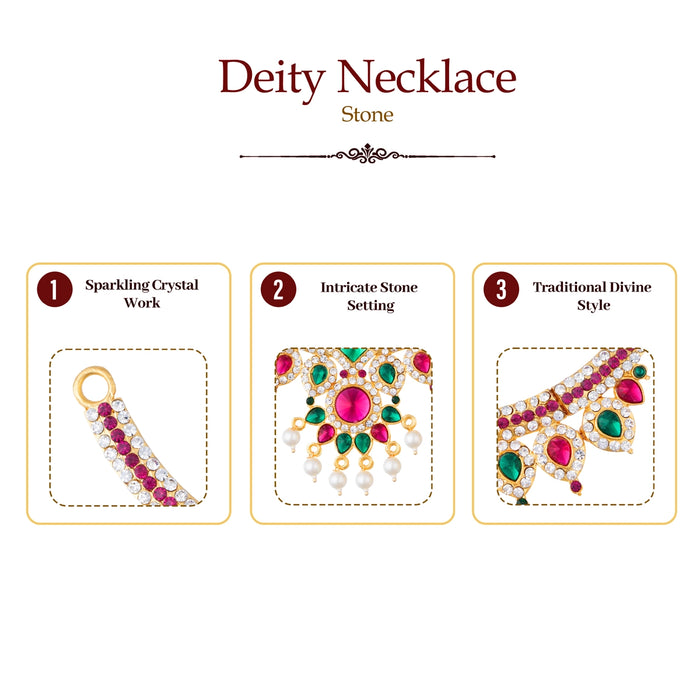 Deity Necklace - 4.5 Inches | Multicolour Stone Jewellery/ Artificial Jewellery for Amman Alangaram