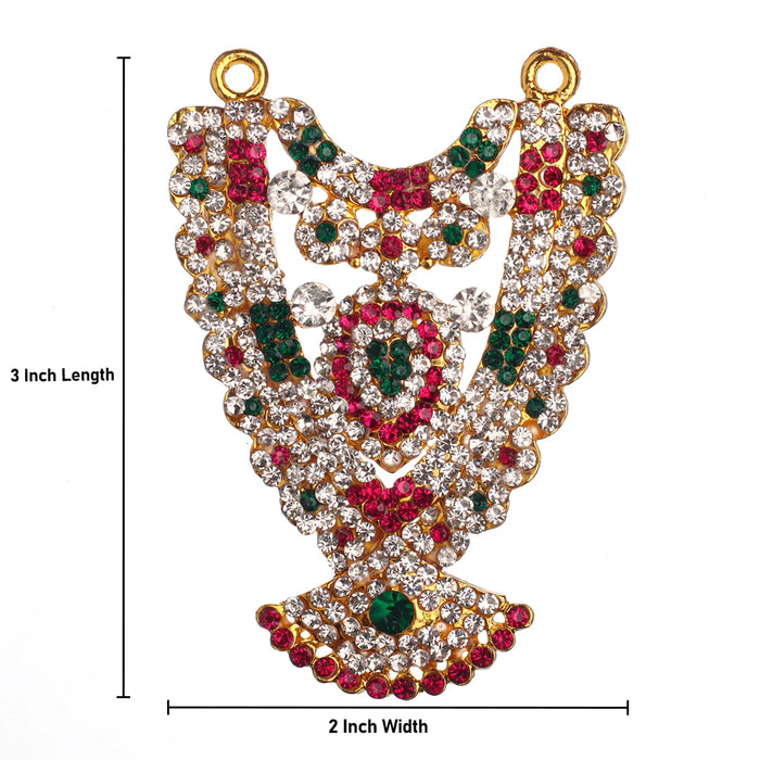 Stone Necklace - 3 x 2 Inches | Multicolour Stone Haram/ Stone Jewelry for Deity Decor/ 45 Gms Approx - Neck & Body Accessories