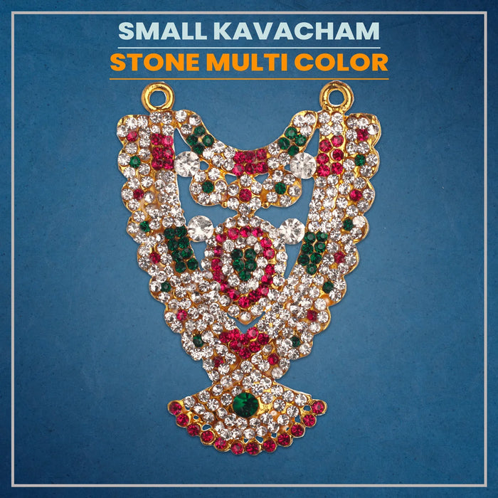 Stone Necklace - 3 x 2 Inches | Multicolour Stone Haram/ Stone Jewelry for Deity Decor/ 45 Gms Approx - Neck & Body Accessories