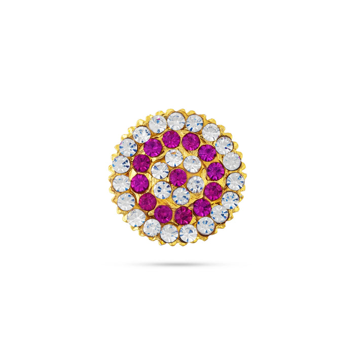 Stone Tilak - 5 x 0.75 Inches | Round Shape Amman Pottu/ Stone Bindi/ Stone Tikka for Deity