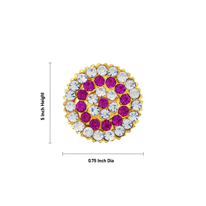 Stone Tilak - 5 x 0.75 Inches | Round Shape Amman Pottu/ Stone Bindi/ Stone Tikka for Deity