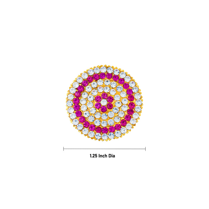 Stone Tikka - 1.25 Inches | Round Shape Pottu/ Bindi With Stone/ Stone Tilak for Deity
