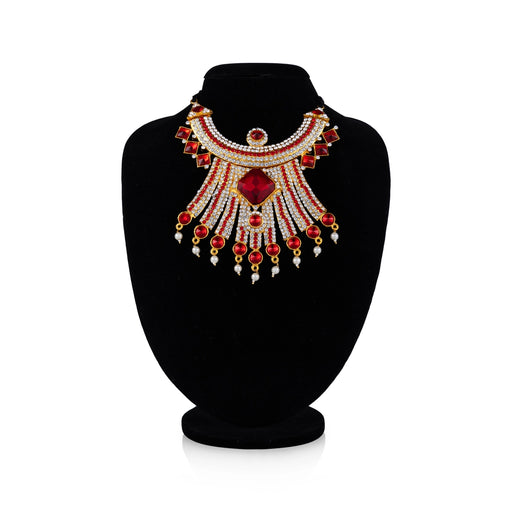 Stone Necklace - 6 x 3 Inches | Necklace/ Multicolour Stone Jewelry/ Jewellery for Deity - Neck & Body Accessories