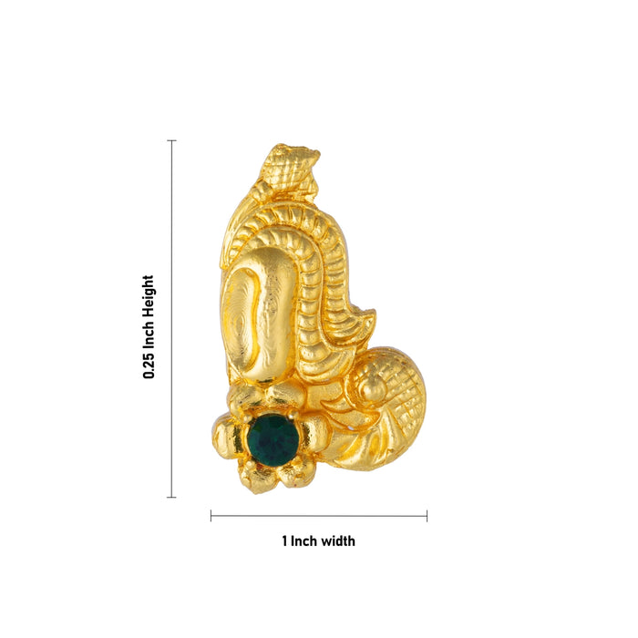 Earring Pair - 0.25 x 1 Inches | Gold Polish Studs/ Ear Ring/ Artificial Jewellery/ Earrings for Deity Decor