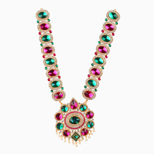 Stone Haram - 15 x 4 Inches | Haram/ Multicolour Stone Jewelry/ Stone Jewellery for Deity - Neck & Body Accessories