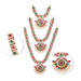 Necklace Haram Set - 15 x 6 Inches| Three Step Necklace/ MultiColour Stone Jewellery for Deity - Neck & Body Accessories