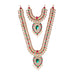 Stone Haram & Stone Necklace Set - 14 x 2.5 Inches | Multicolour Stone Jewelry/ Jewellery for Deity - Neck & Body Accessories