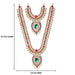 Stone Haram & Stone Necklace Set - 14 x 2.5 Inches | Multicolour Stone Jewelry/ Jewellery for Deity - Neck & Body Accessories