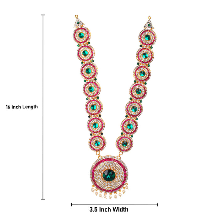 Stone Haram - 16 x 3.5 Inches | Haram/ Multicolour Stone Jewelry/ Stone Jewellery for Deity