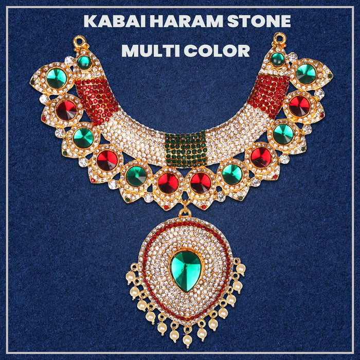 Giri Stone Necklace Set Deity Jewellery Long Haram