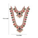 Stone Haram and Necklace - 15 x 7 Inches | Haram & Necklace Set/ Multicolour Stone Jewelry for Deity - Neck & Body Accessories