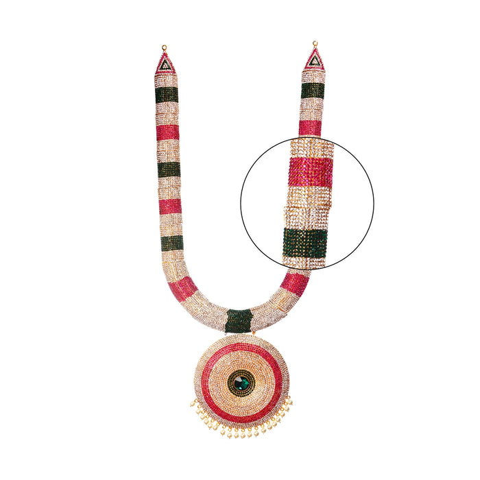 Haram - 27 Inches | Multicolour Stone Jewelry/ Stone Haram/ Stone Jewellery for Deity - Neck & Body Accessories