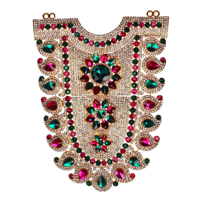 Stone Necklace - 10 x 8 Inches | Multicolour Stone Jewelry/ Jewellery for Deity